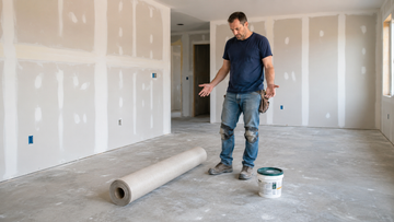 A confused installer hits his first obstacle on how to install vinyl floors